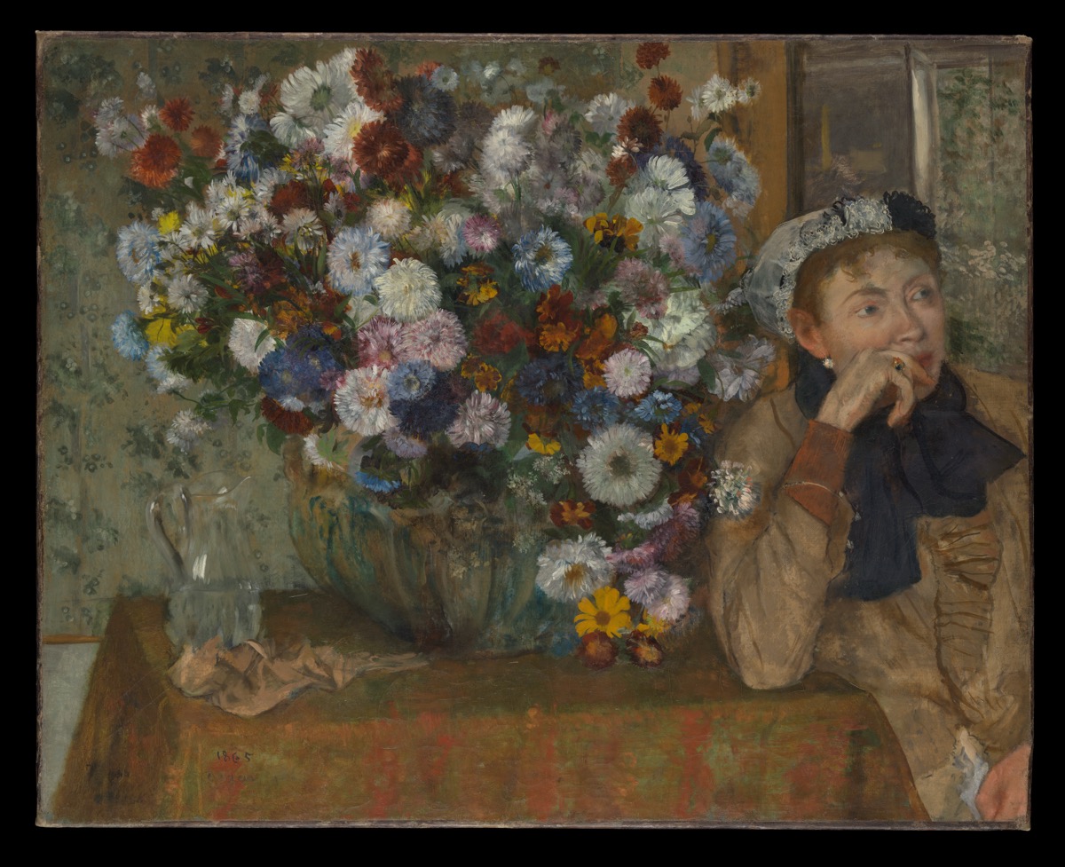 Degas, A Woman Seated beside a Vase of Flowers